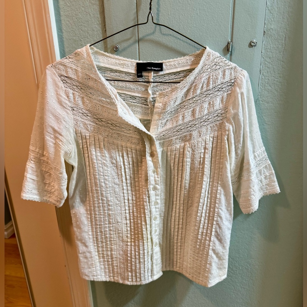 The Kooples Ivory Lace Blouse